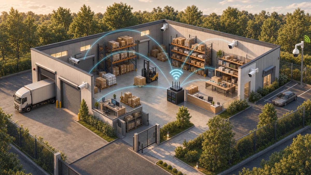 Enlace de comunicaciones entre edificios y bodegas