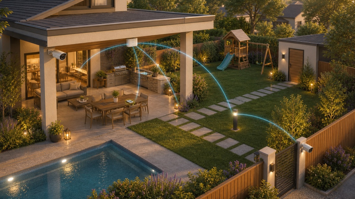 Cobertura Wi-Fi interior y exterior en una vivienda